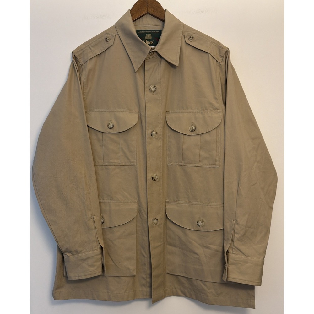 Orvis Safari Utility Jacket Mens 42 Tan Button Up Pockets (no belt) Outdoor - Picture 9 of 11